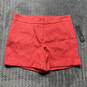 NEW w/Tag-Women's APT. 9 Textured Cuffed Shorts 10 Stretch Coral Mid‎ Rise